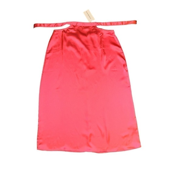 Revolve WeWoreWhat Women's Cut Out Midi Skirt Satin Charmeuse Hot Pink Sz M NWT - Picture 2 of 9